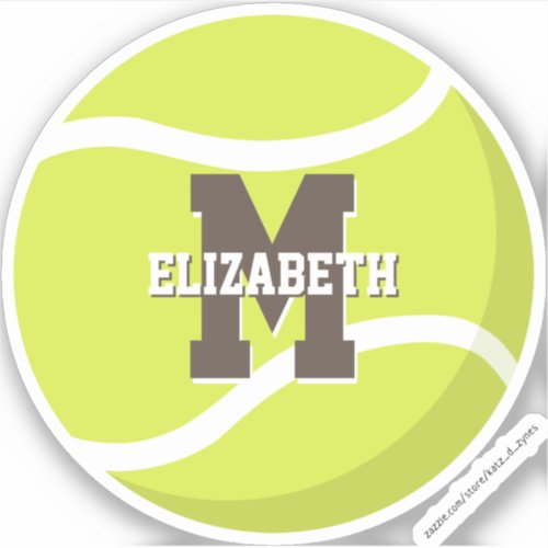 personalized girls boys tennis player sticker