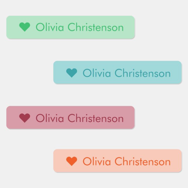 Personalized Girls Colorful Back-to-School Labels  (Group)