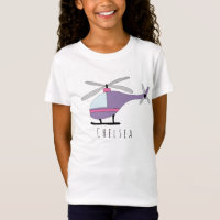 Personalized Girls Cool Helicopter Aircraft & Name