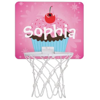 Personalized Girls Cupcake Mini Basketball Hoop by totallypainted at Zazzle