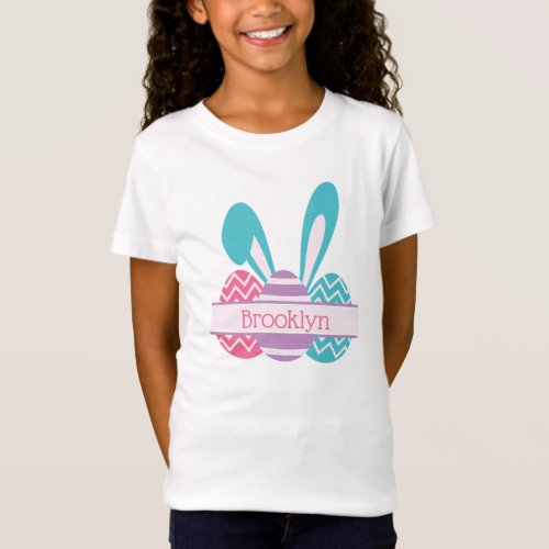 Personalized Girls Easter Rabbit Easter Shirt Name