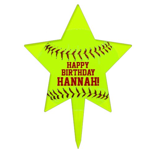 Personalized Girls Fastpitch Softball Cake Topper