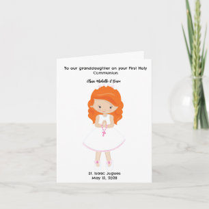Personalized Girls First Holy Communion  Card