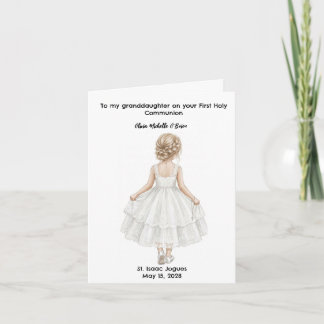 Personalized Girls First Holy Communion Card