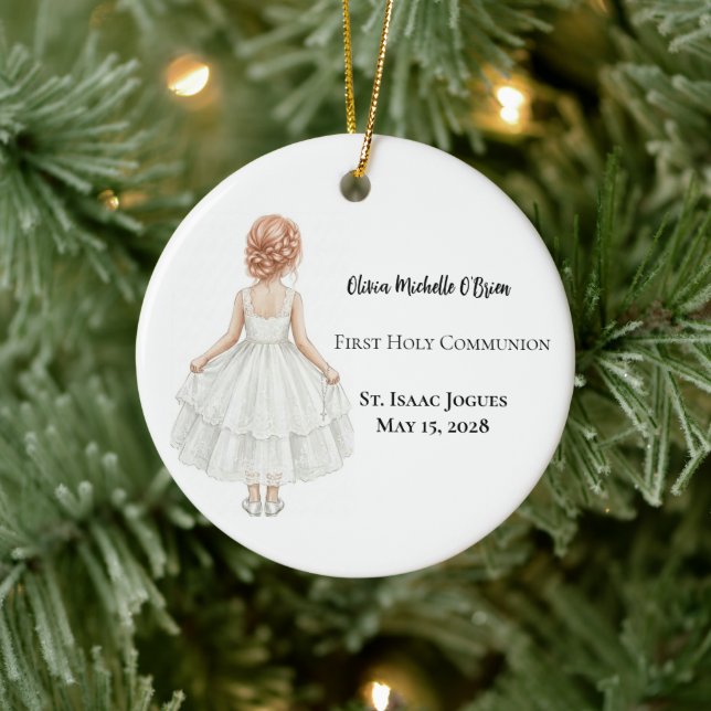 Personalized Girls First Holy Communion  Ceramic Ornament (Tree)