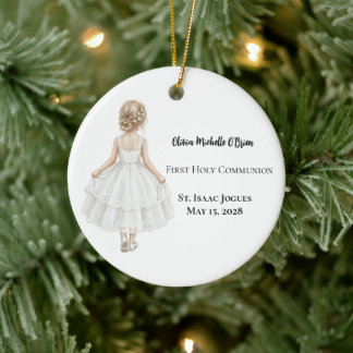 Personalized Girls First Holy Communion Ceramic Ornament
