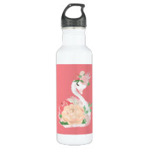 Personalized Girls floral Swan