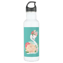 Personalized Girls floral Swan