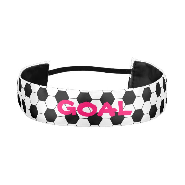 Personalized Girl's Football Soccer Ball Pattern Athletic Headband (Front)