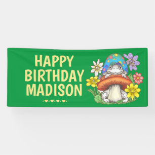 Personalized Girls Frog Birthday Banner