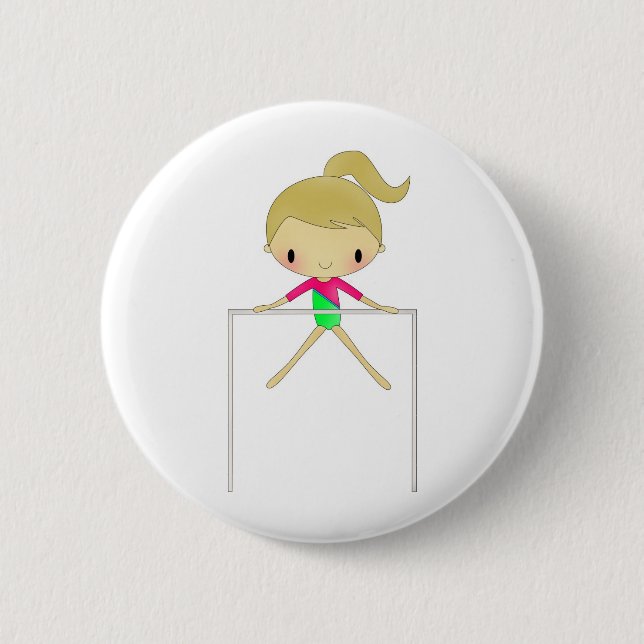 Personalized Girls Gymnastic apparel & accessories Pinback Button (Front)