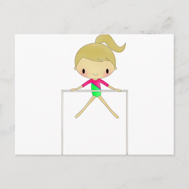Personalized Girls Gymnastic apparel & accessories Postcard (Front)