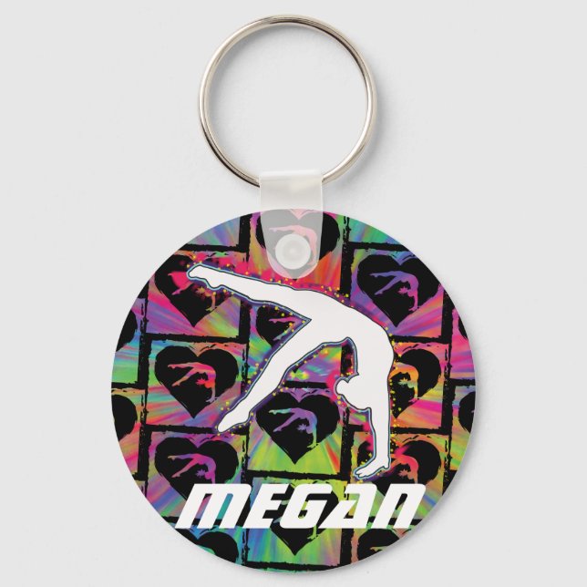 Personalized Girls Gymnastics Dance Keychain (Front)
