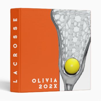 Personalized Girls Lacrosse 3 Ring Binder by lacrosseshop at Zazzle