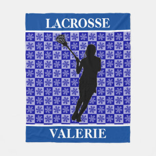 Personalized Girls Lacrosse Name Fleece Blanket
