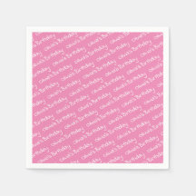 Personalized Girl's Name Birthday Pink Party