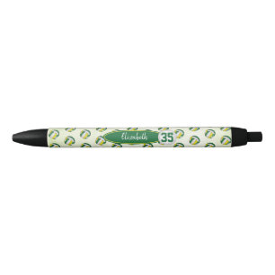 personalized girls name green gold volleyballs pen