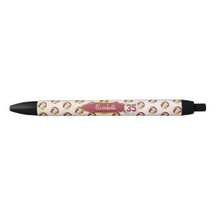 personalized girls name maroon gold volleyballs pen