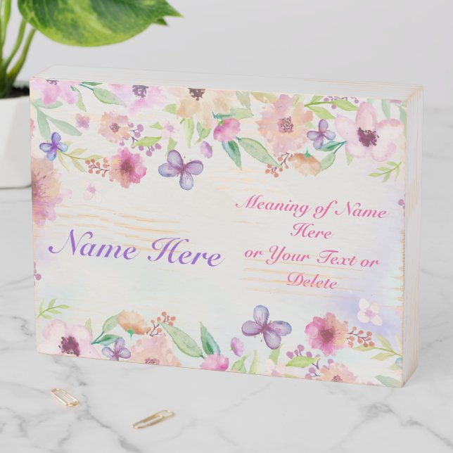 Personalized Girls Name Meaning Gift, Name Wooden Box Sign (In Situ Horizontal)