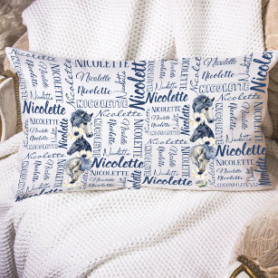 Personalized girls name pillowcase with horses 