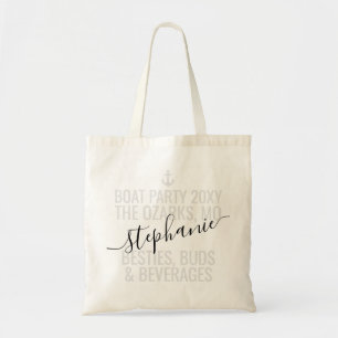 Personalized Girls Party Boat Trip Cute Tote Bag
