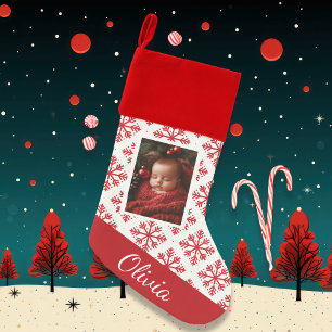 Personalized Girl's Photo and Name Christmas Stocking