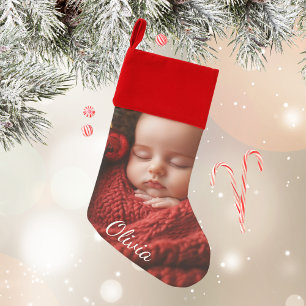 Personalized Girl's Photo and Name Christmas Stocking