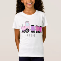 Personalized Girl's Pink Locomotive Train Name