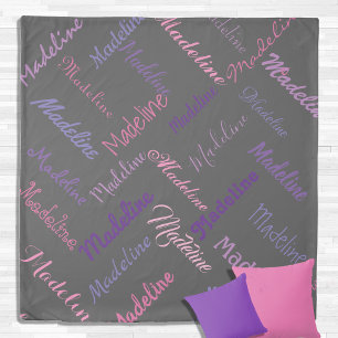 Personalized Girls Pink & Purple Duvet Cover