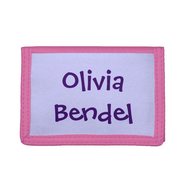 Personalized Girls Pink Purple Wallet (Front)
