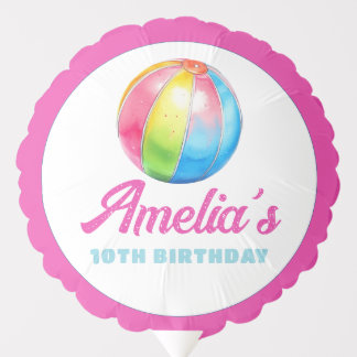 Personalized Girls Pool Party Balloon