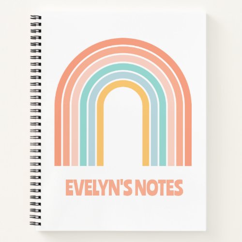 Personalized Girls Rainbow Notebook
