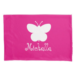 Personalized girls room pillowcase with butterfly