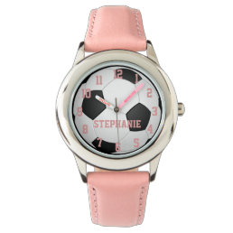 Personalized Girl&#39;s Soccer Ball Watch