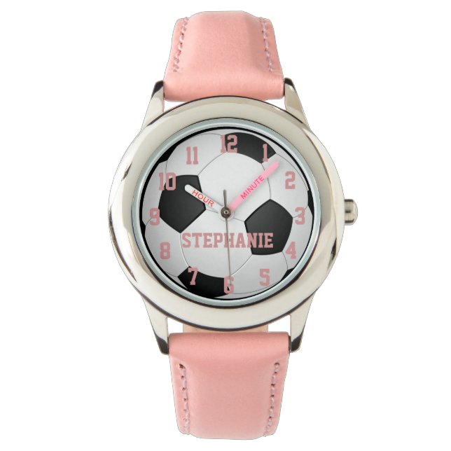 Personalized Girl's Soccer Ball Watch (Front)