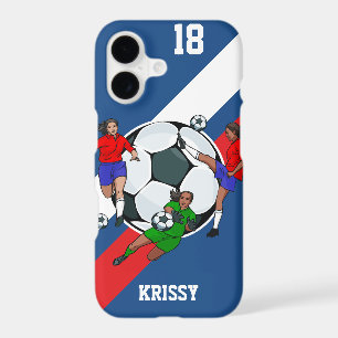 Personalized Girls Soccer Designer iPhone 17 Case