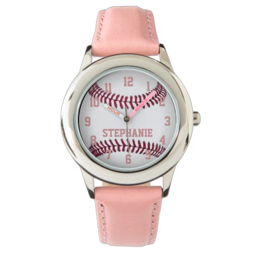 Personalized Girl's Softball Watch