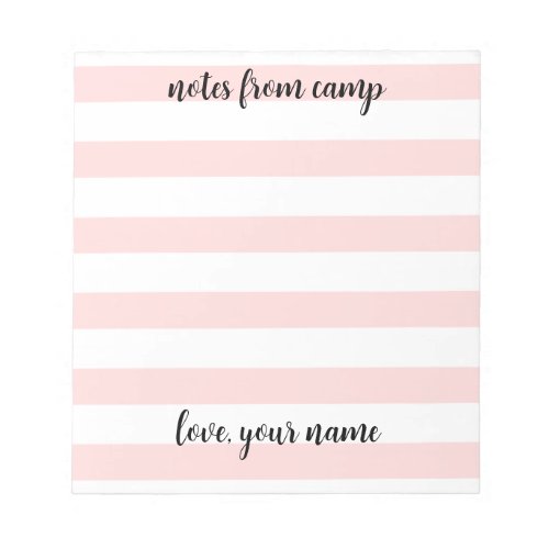 Personalized Girls Summer Camp Notepad