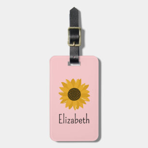 Personalized Girls Sun Flower School Bag Tag