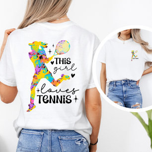  Personalized Girls Tennis Team Action Graphic Tee