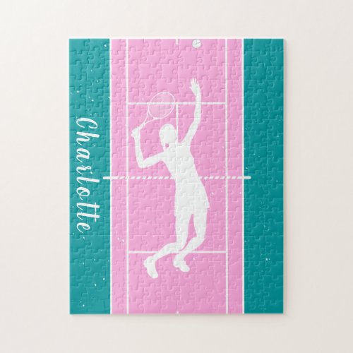 Personalized Girls Tennis Team Puzzle Gift Pink