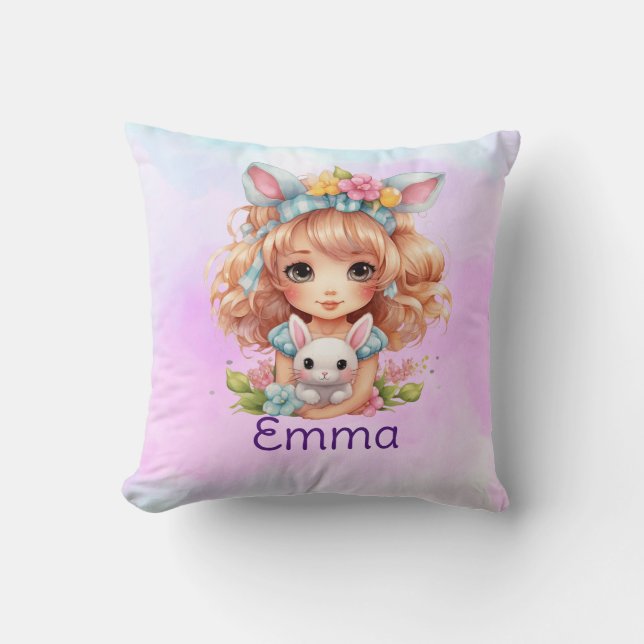 Personalized girls throw pillow (Front)