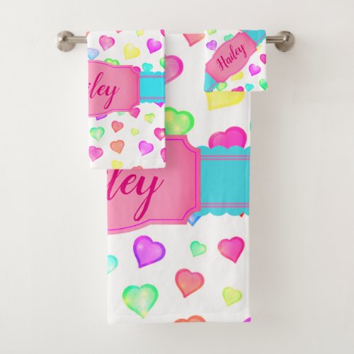 Personalized Girls Towel Set