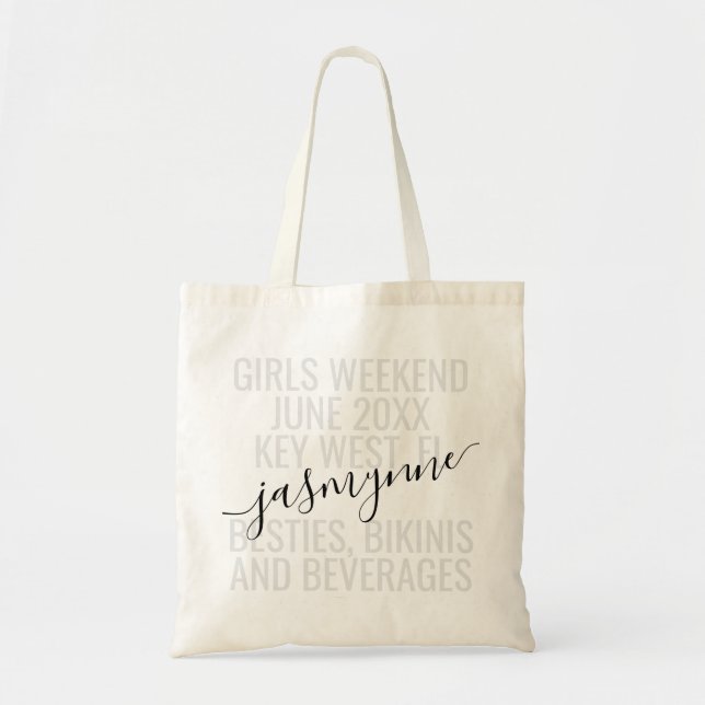 Personalized Girls Trip Beach Vacation Custom Tote Bag (Front)