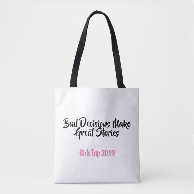 Personalized Girls Trip Canvas Tote (Front)