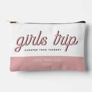Personalized Girls Trip Cheaper Than Therapy Accessory Pouch