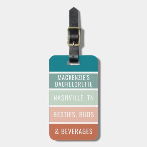 Personalized Girls Trip Custom Trendy Stripe  Luggage Tag