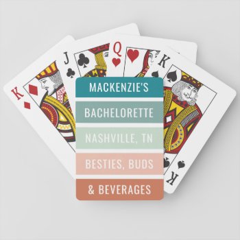 Personalized Girls Trip Custom Trendy Stripe Playing Cards by PaperGrape at Zazzle