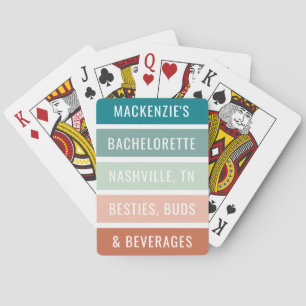 Personalized Girls Trip Custom Trendy Stripe Poker Cards