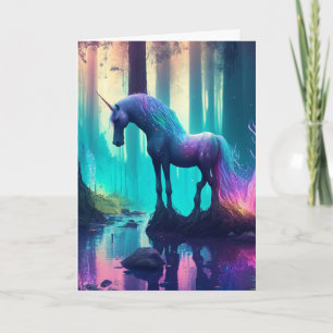 Personalized Girl's Unicorn Happy Birthday Card